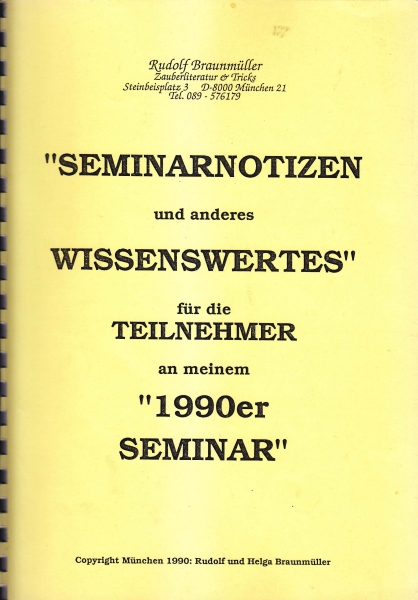 Seminarnotizen 1990 von Braunmüller