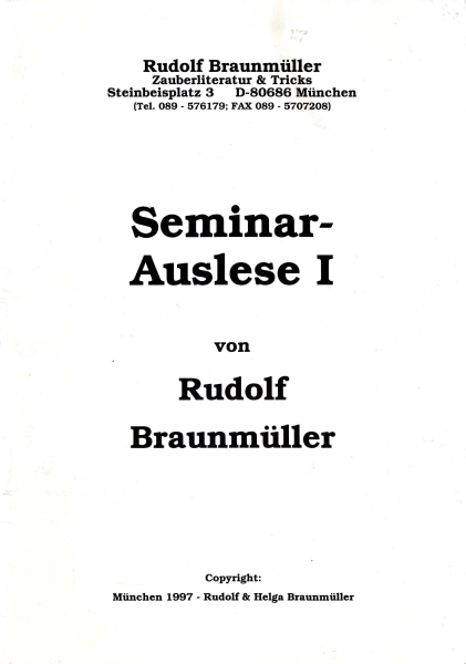 Seminarauslese 1 von Braunm&uuml;ller 1997