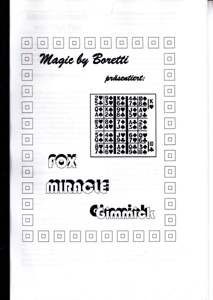 Boretti Kollektion Nr. 25 - Fox Miracle Gimmick -